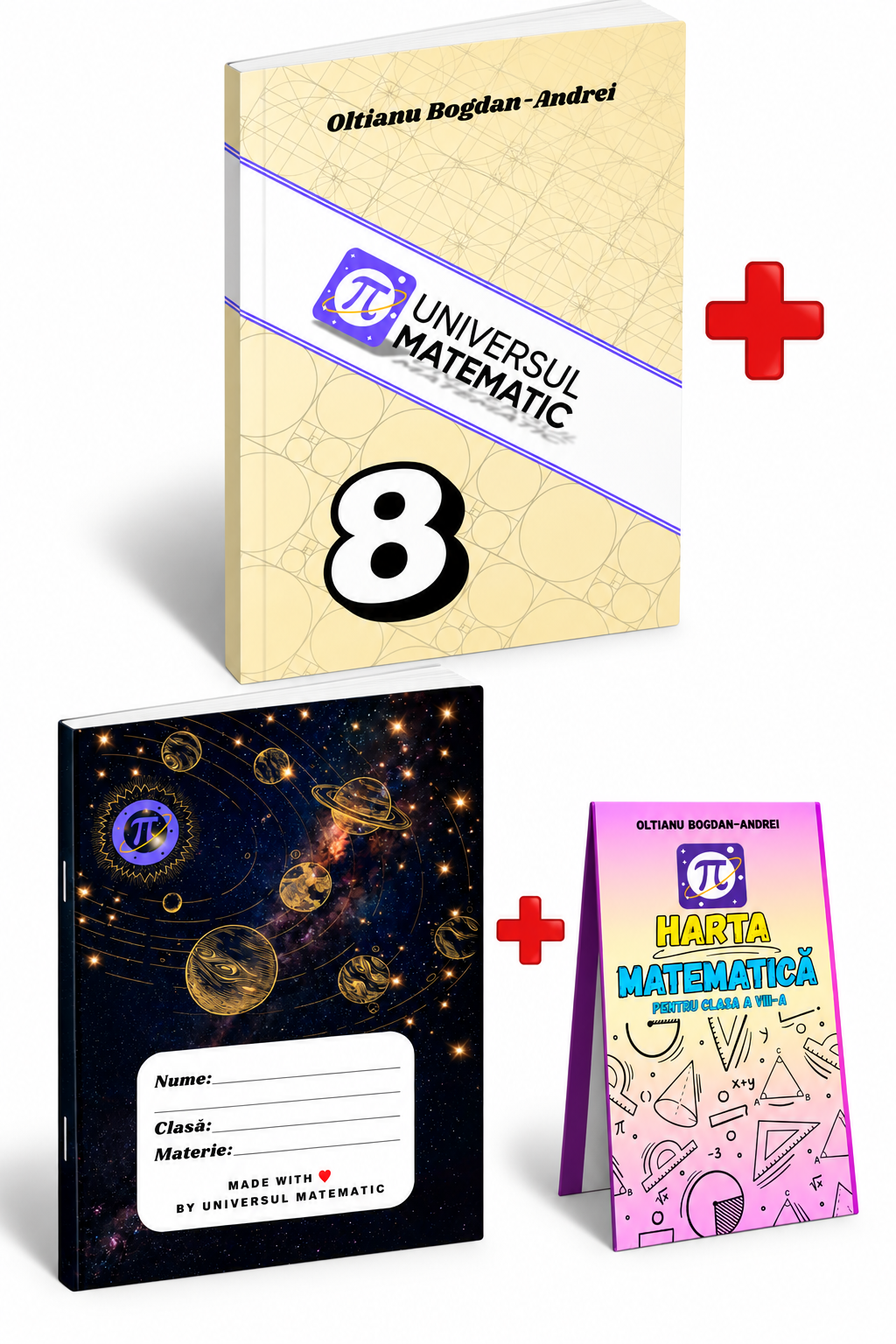 PACHET MATEMATICĂ CLASA a VIII-a – Carte + Hartă Matematică (anexă) + Caiet cu Memorator Cadou